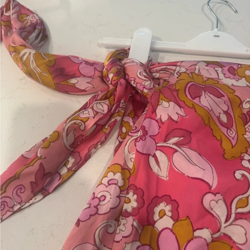 NWOT Forum Pink Floral wrap Midi Skirt - Picture 6 of 12